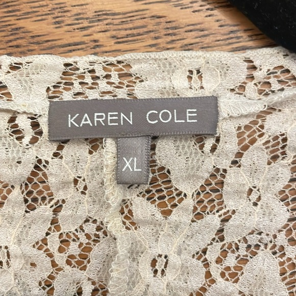 Beautiful lace Karen Cole top. Marked XL, actually One Size. Gorgeous. - Picture 3 of 6